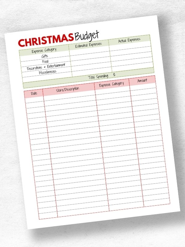 christmas budget template