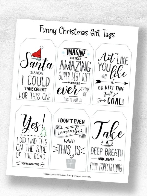 funny christmas tags pdf