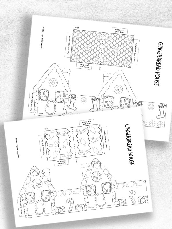 paper gingerbread house templates for crafts