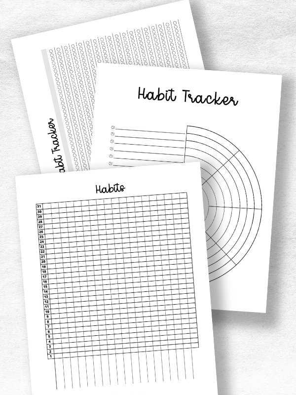 habit trackers printables