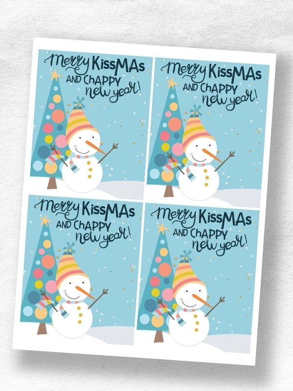 merry kissmas chapstick gift tags