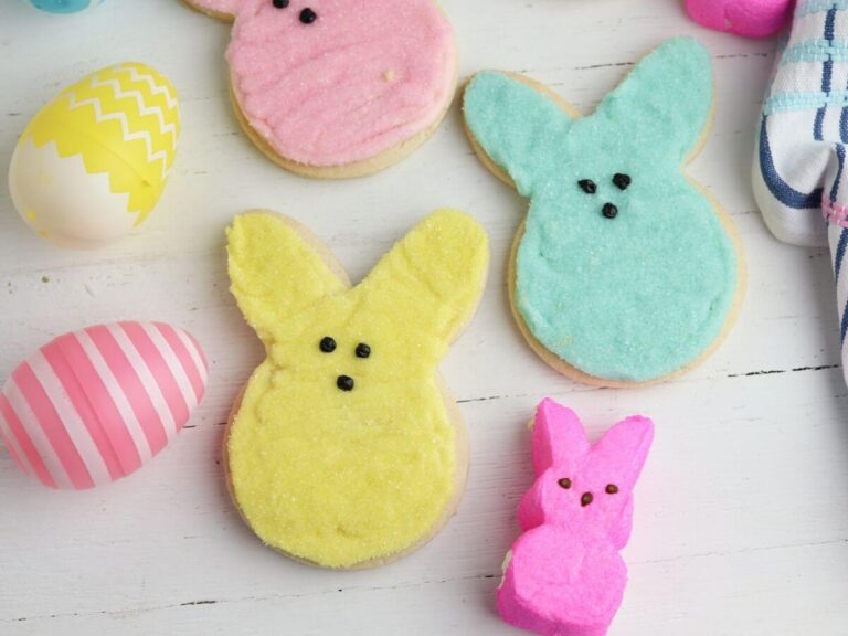 Peeps shaped Easter bunny sugar cookies