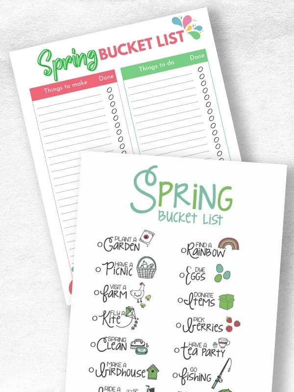 spring bucket list templates