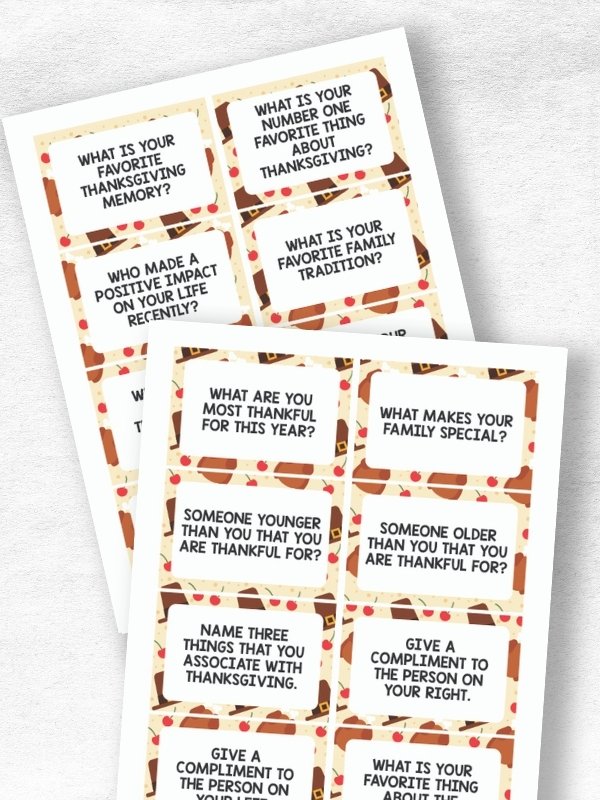 Thanksgiving conversation starter cards
