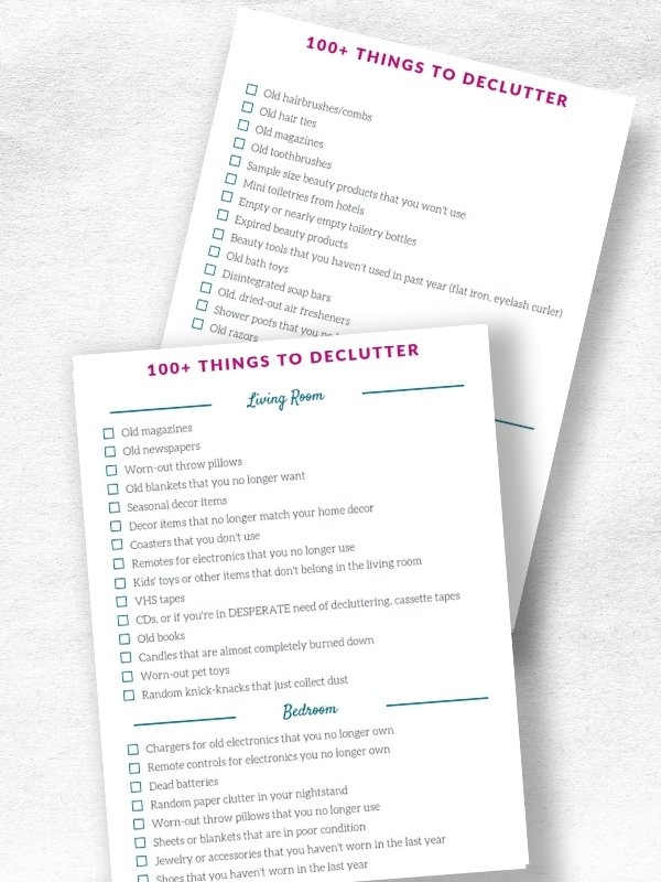 list of things to declutter pdf