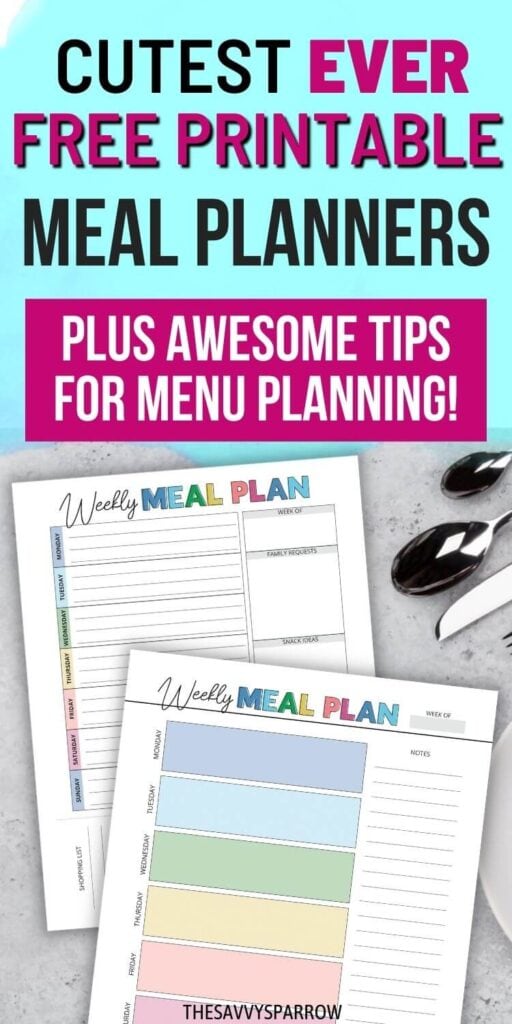 free printable meal planners mockup graphic