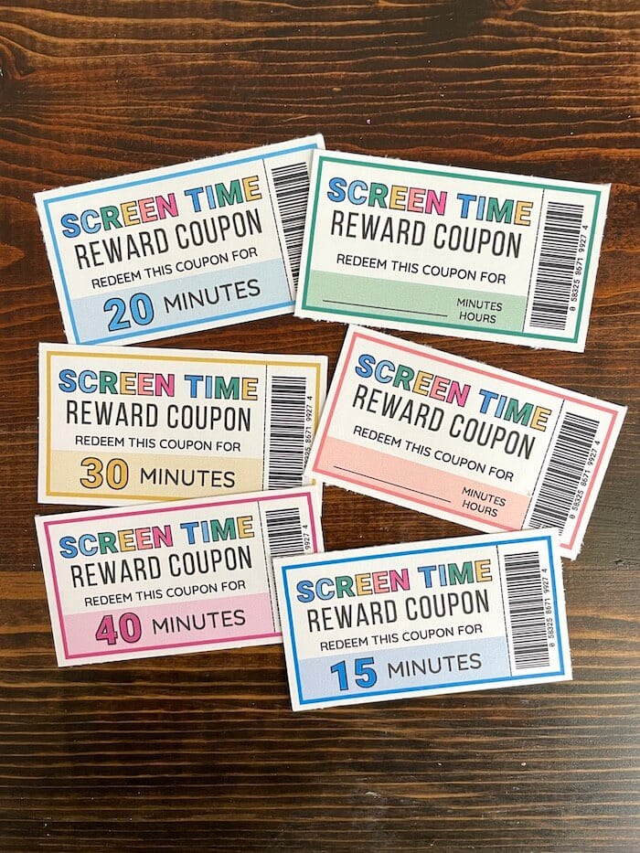 screen time reward coupons