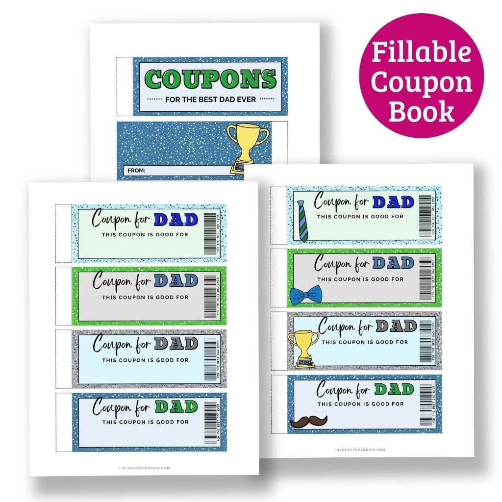 coupons for Dad PDF template