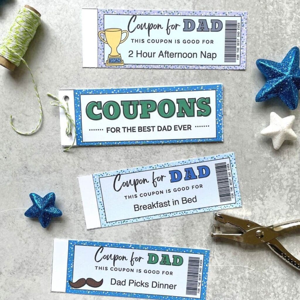 printable Father's Day coupon book and coupons