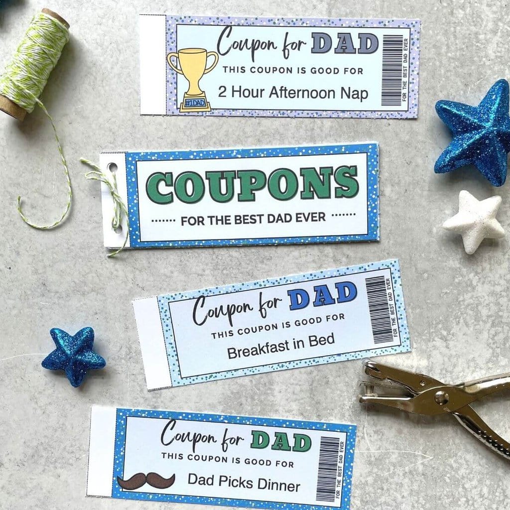 Printable Father #39 s Day Coupon Book for Dad Fun DIY Gift Idea