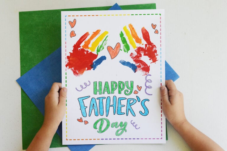 Father's Day Handprint Art - Free Printables for Last Minute Gifts!