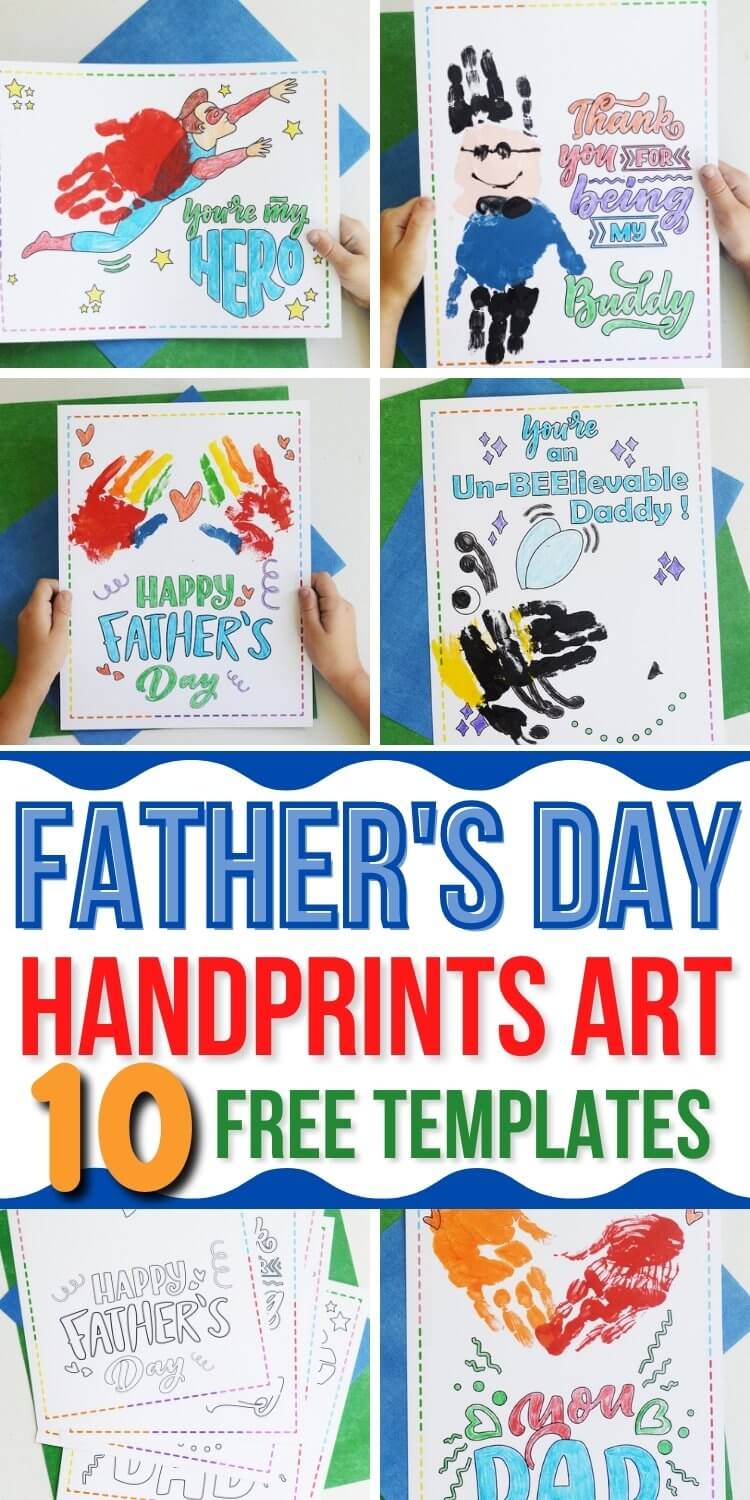 Father's Day Handprint Art - Free Printables for Last Minute Gifts!