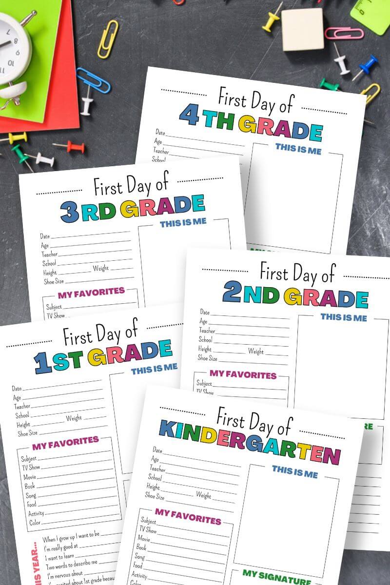 printable first day of school all about me interviews
