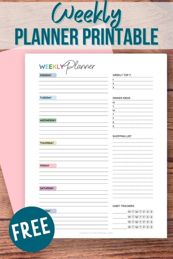 Free Printable Weekly Planner