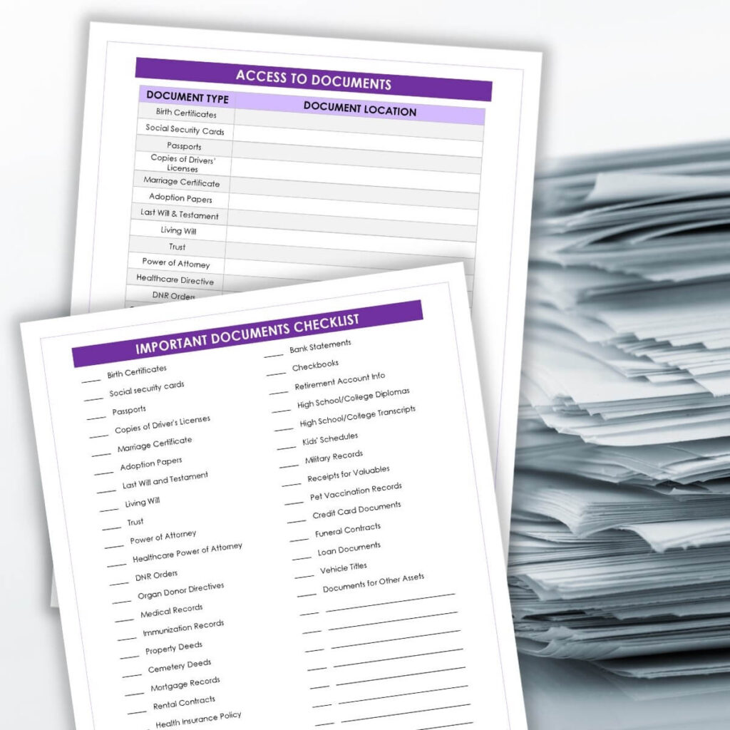 50 Important Papers and Documents You Need to Keep - Free Checklist!