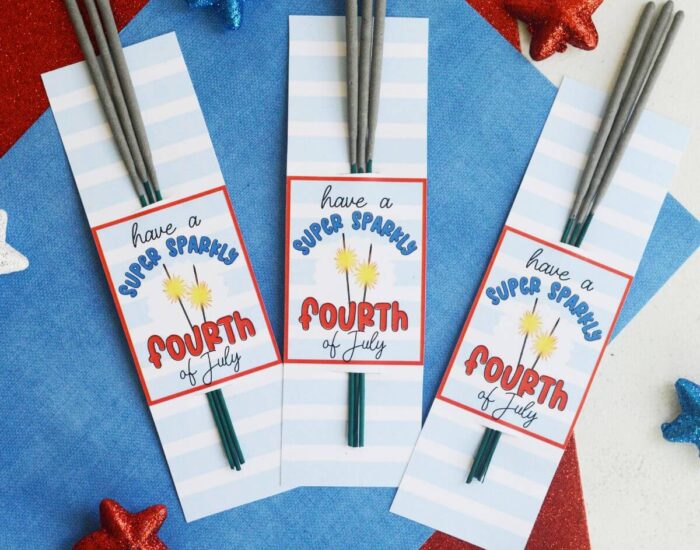 July 4th sparkler tags with sparklers party favors