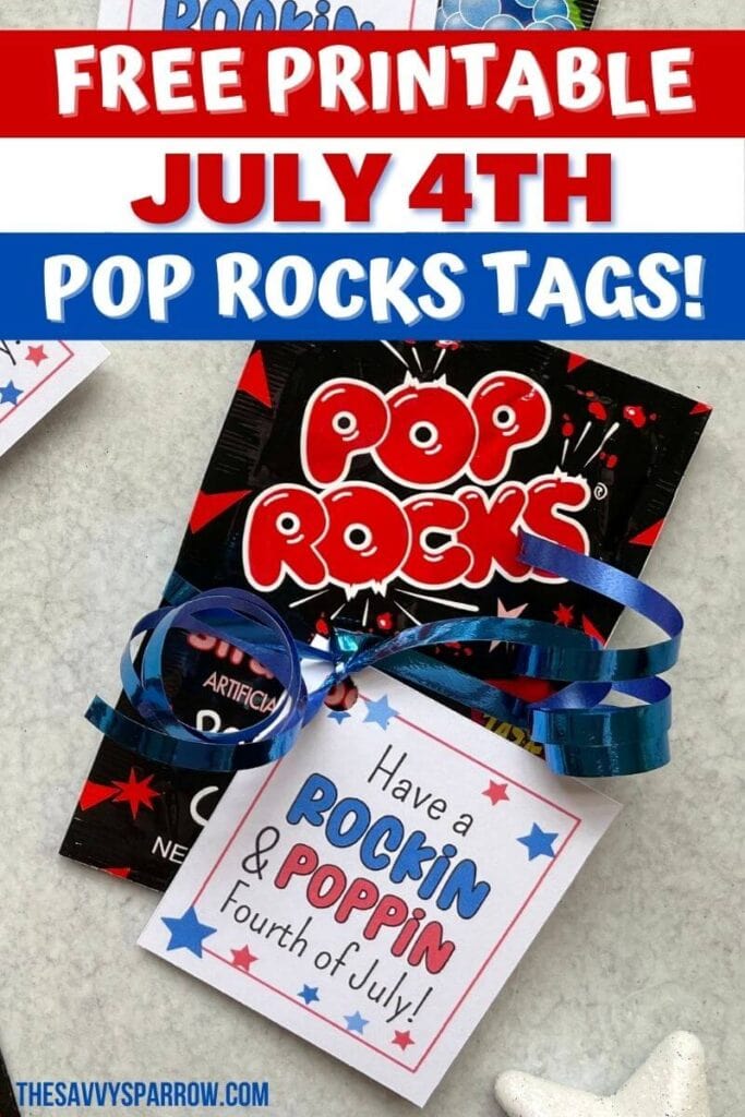 free printable July 4th gift tags for Pop Rocks