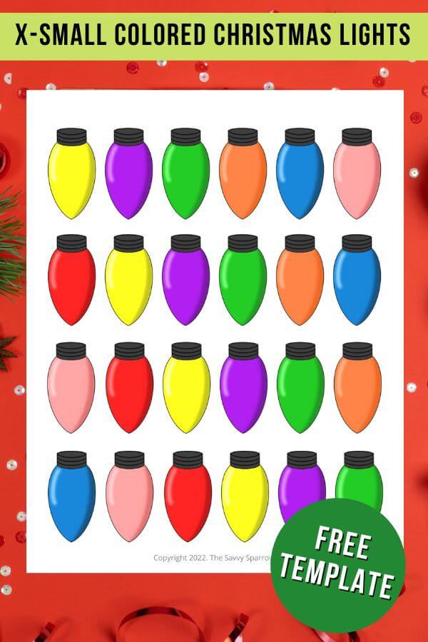 Free Christmas Light Template - Printable for Crafts, Garlands, Etc