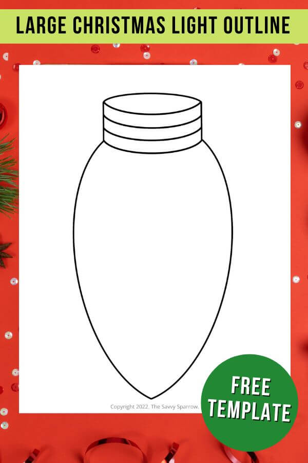 Christmas light bulb outline PDF