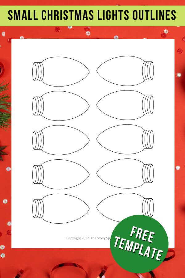 Printable Christmas Light Bulb Pattern