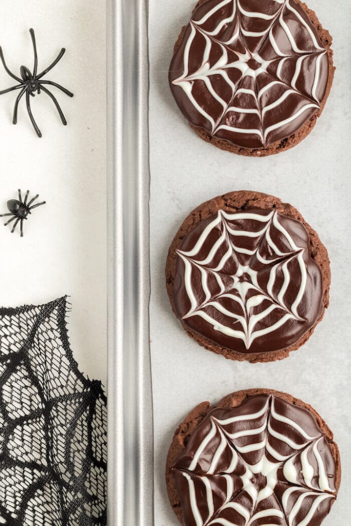 spider web cake mix cookies