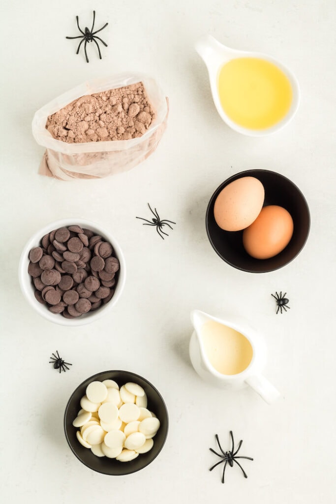 ingredients for spider web cake mix cookies
