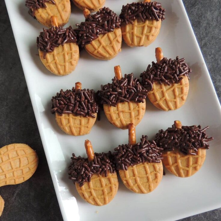 acorn cookies made with Nutter Butters