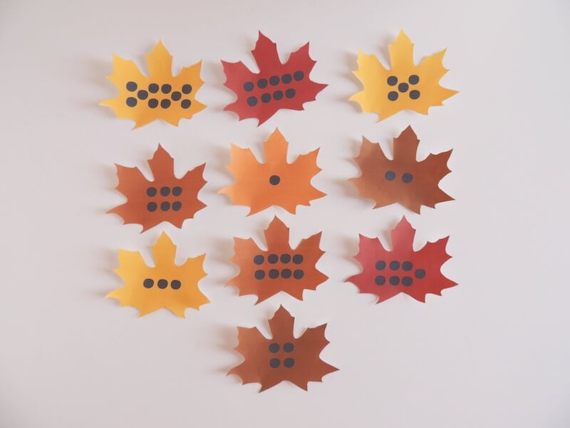 fall leaf templates with numbers printed on them