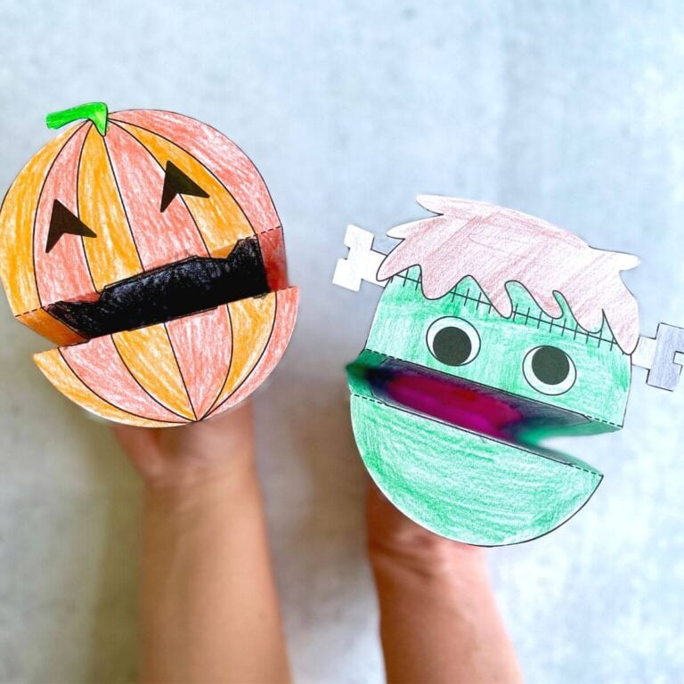 Halloween hand puppets made from printable templates