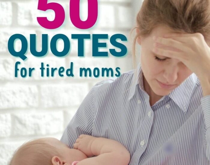 tired Mom and text that says 50 quotes for tired moms