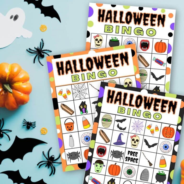 Free Printable Halloween Bingo Game with 6 Cute Game Cards!