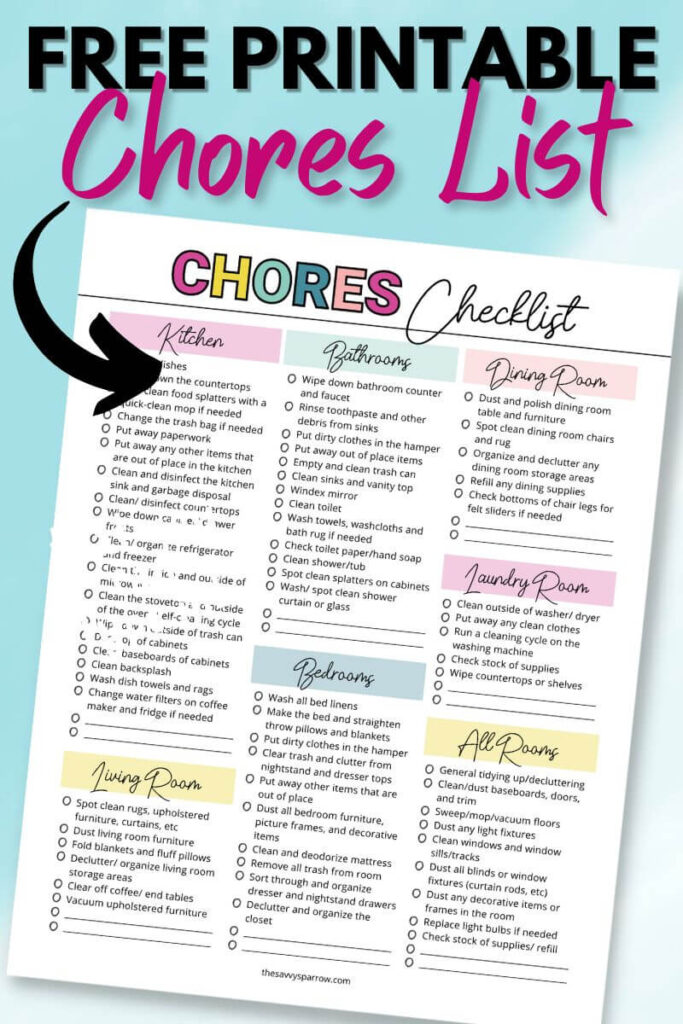 Chore Chart Journal: For Adults & Teens | Daily, Weekly, Monthly Housework  and Cleaning Schedule Checklist & Planner