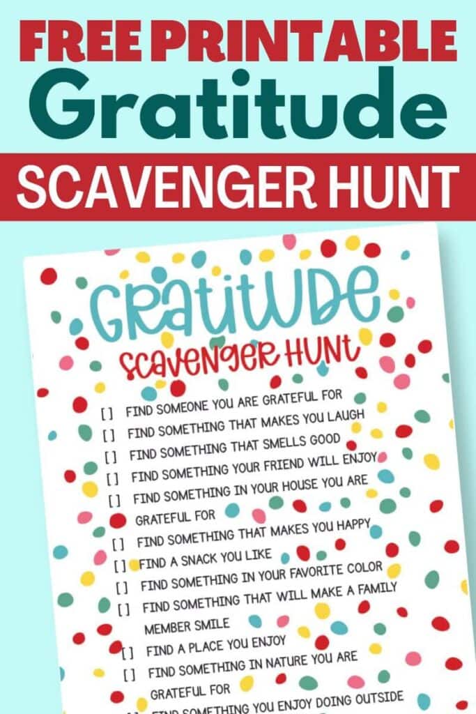 free printable gratitude scavenger hunt