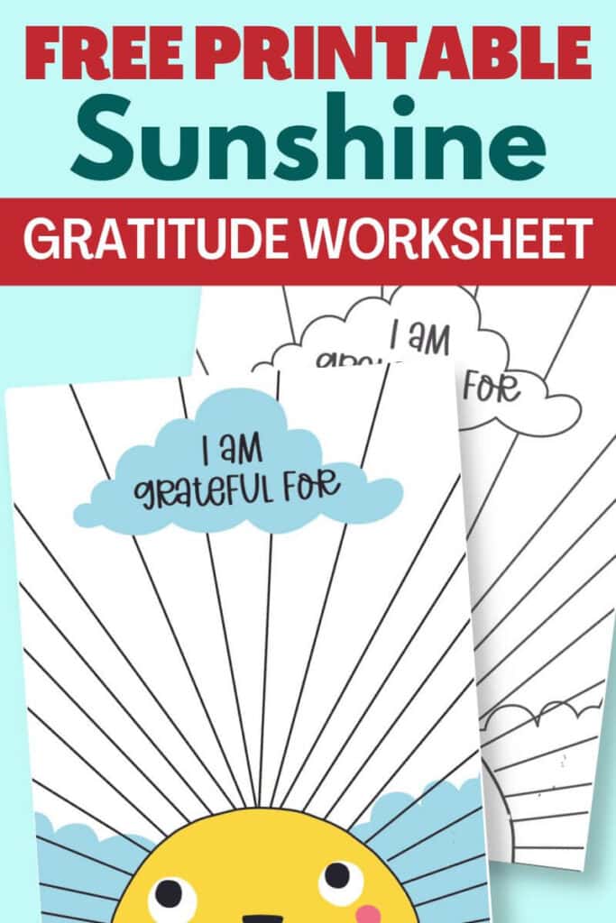 printable gratitude sunshine worksheet