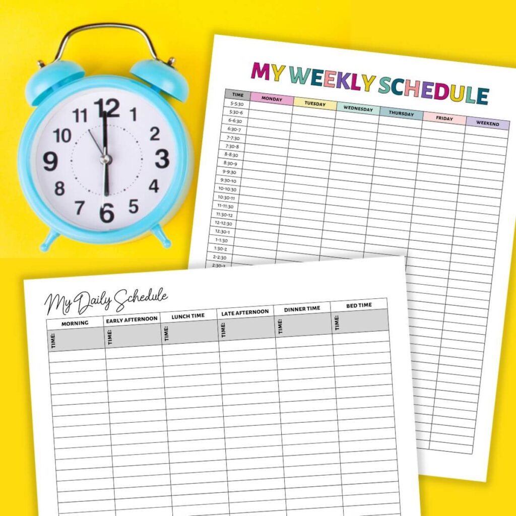 Mom Daily Schedule Template