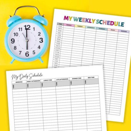 printable schedule templates for stay at home moms