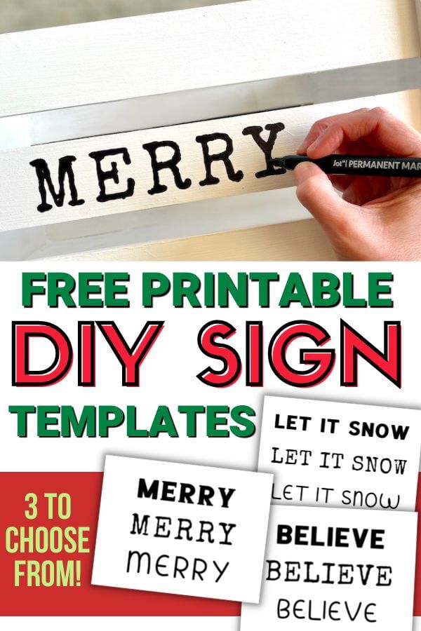 free printable diy sign templates to make a Christmas crate