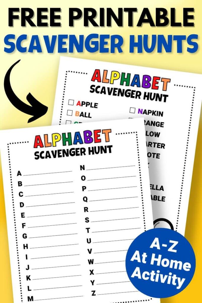 Free Printable Alphabet Scavenger Hunt Fun Activity for Kids!