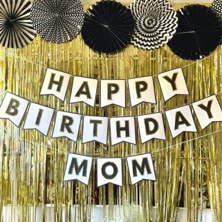 black and gold Happy Birthday banner DIY