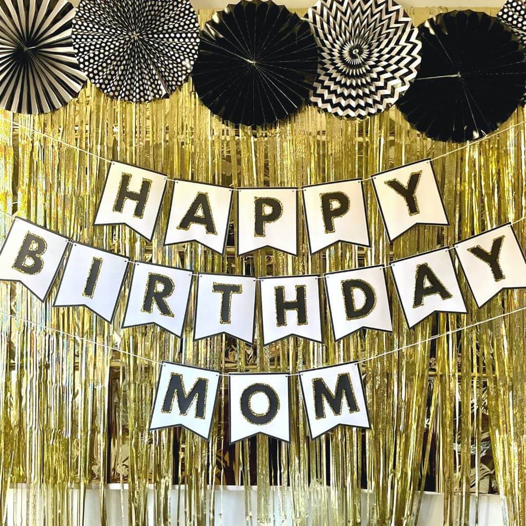 DIY Black and Gold Birthday Banner - Free Printable Template!