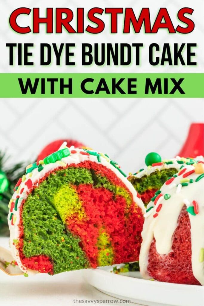 red and green Christmas bundt cake