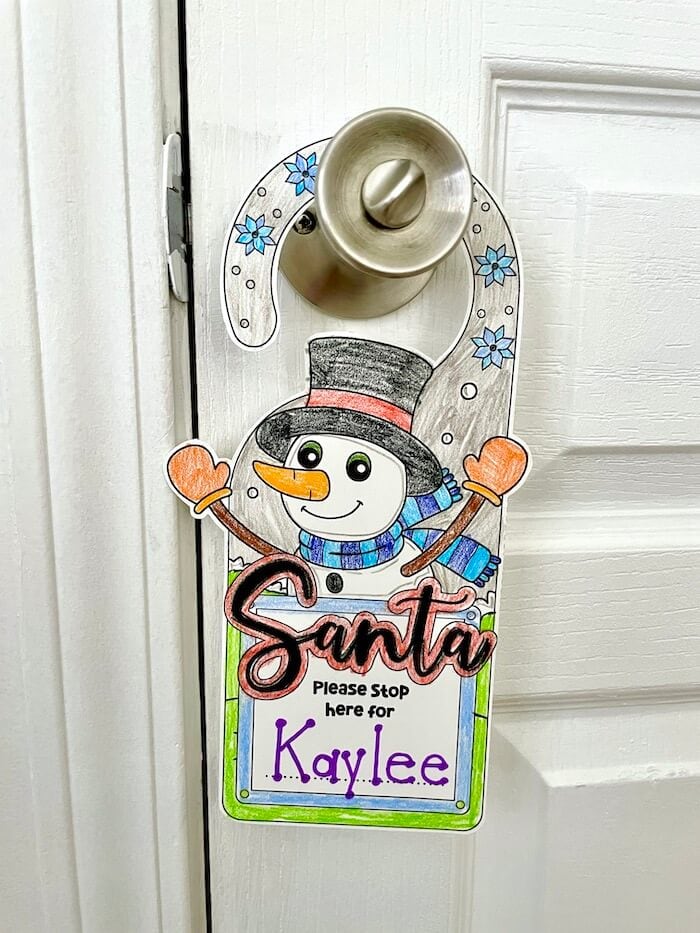 Christmas door hanger to color