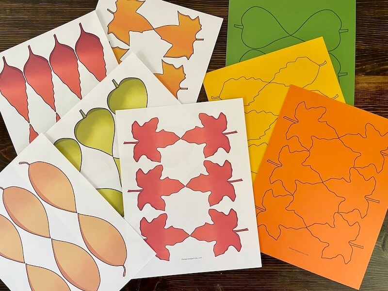 Fall leaf templates in fall colors