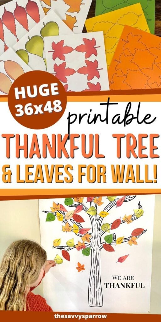 huge printable Thankful tree and leaves for the wall