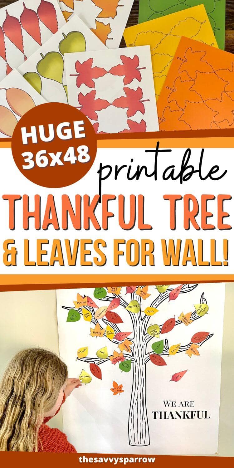 Create a Wall Thankful Tree this Thanksgiving Printable Template!