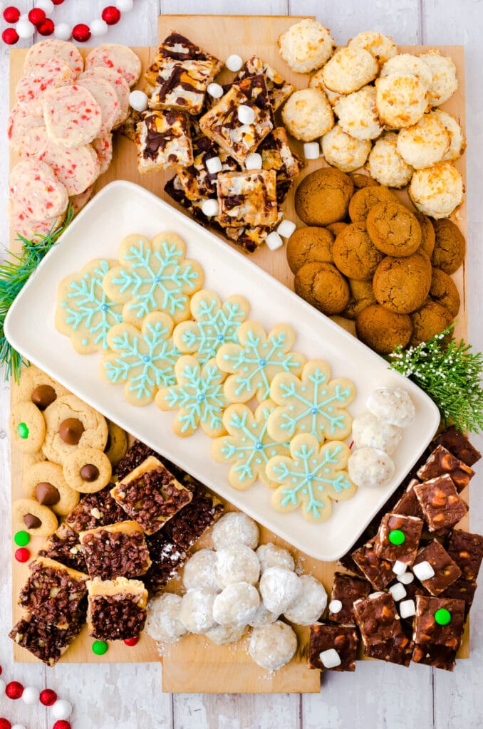 Christmas cookies dessert board