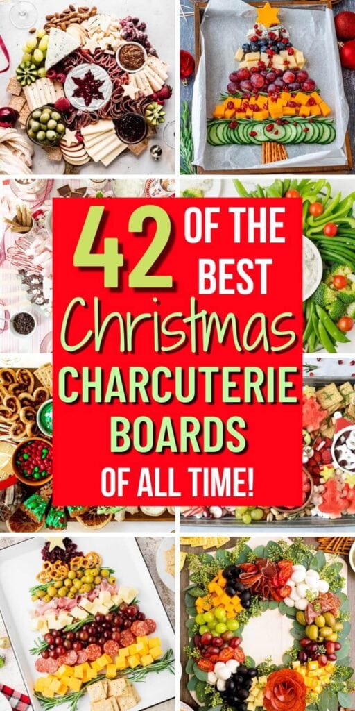 collage of Christmas charcuterie board ideas