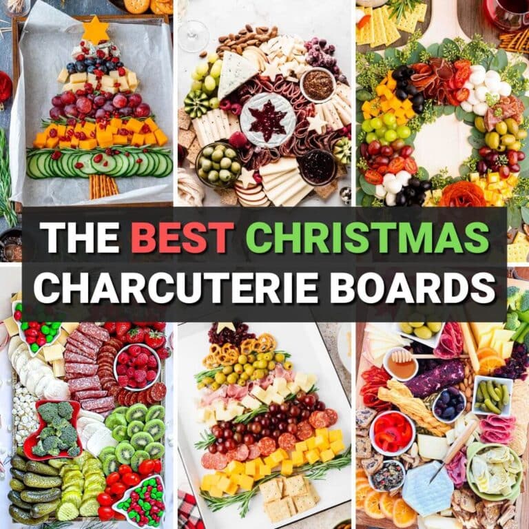collage of Christmas charcuterie boards