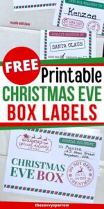 Free Printable Christmas Eve Box Labels for the Night Before Christmas!