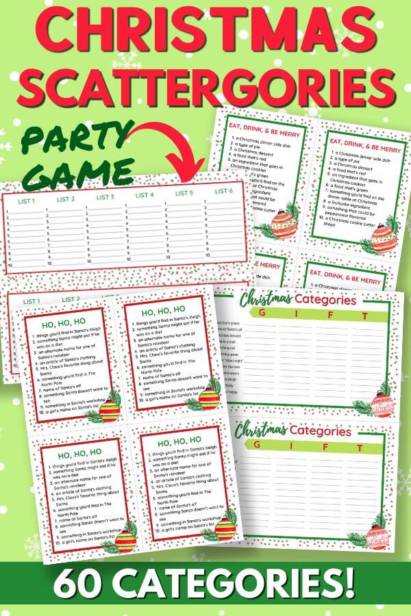 Christmas scattergories game